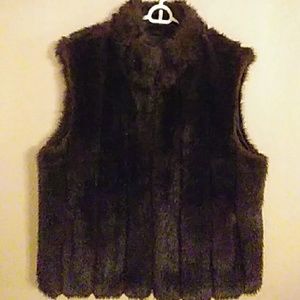 Faux Mink Sleeveless Jacket.